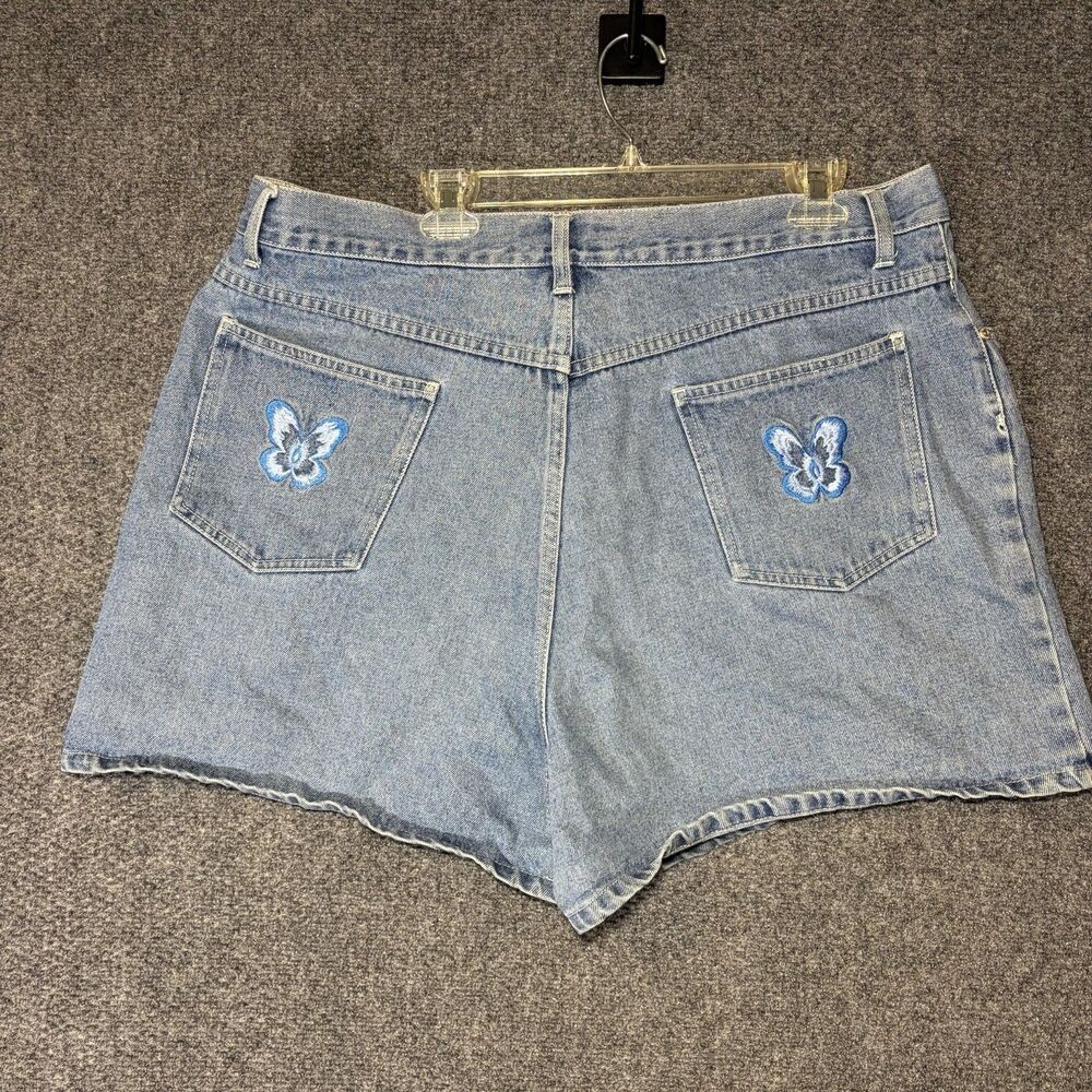 L.a.Blues Butterfly Embroidered Pocket Denim Shorts Size 22 Women’s